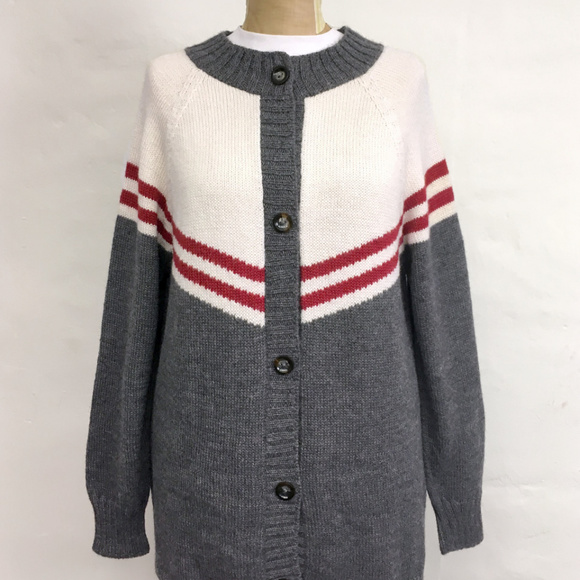 Solosix 2-Track Cardigan 100% Alpaca Fair Trade - Picture 2 of 8